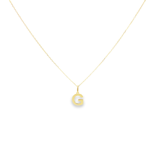 14K Solid Gold Personalized Letter Pendant Necklace