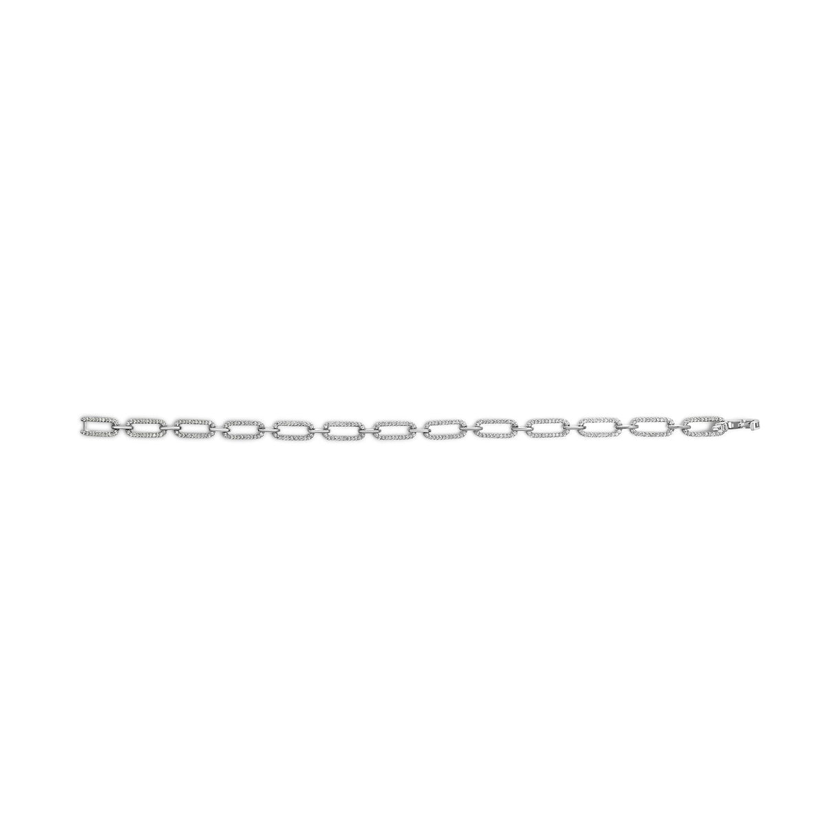 14K White Gold 1.00 Cttw Paperclip Link Bracelet