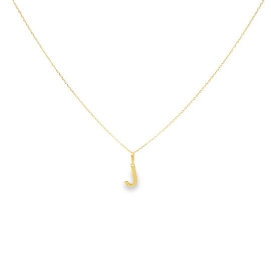 14K Solid Gold Personalized Letter Pendant Necklace