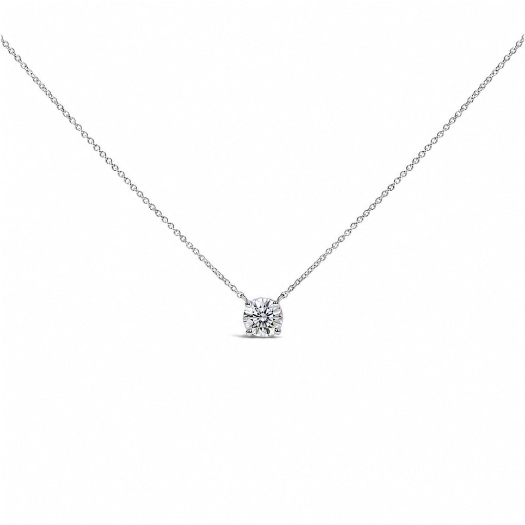 14K White Gold 1.00 Cttw Lab Grown Diamond Solitaire Pendant