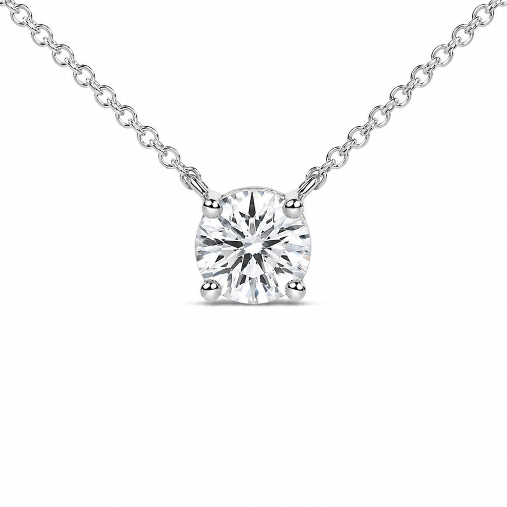 14K White Gold 1.00 Cttw Lab Grown Diamond Solitaire Pendant