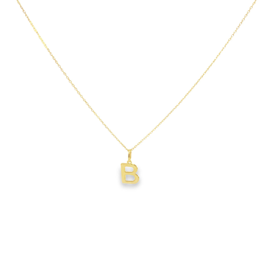 14K Solid Gold Personalized Letter Pendant Necklace