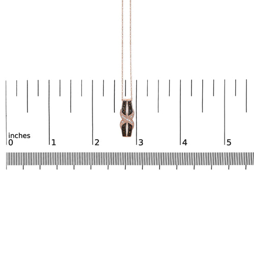 10K Rose Gold 1/4 Cttw White and Chocolate Brown Diamond Infinity Twist Pendant Necklace (I-J Color, I1-I2 Clarity)