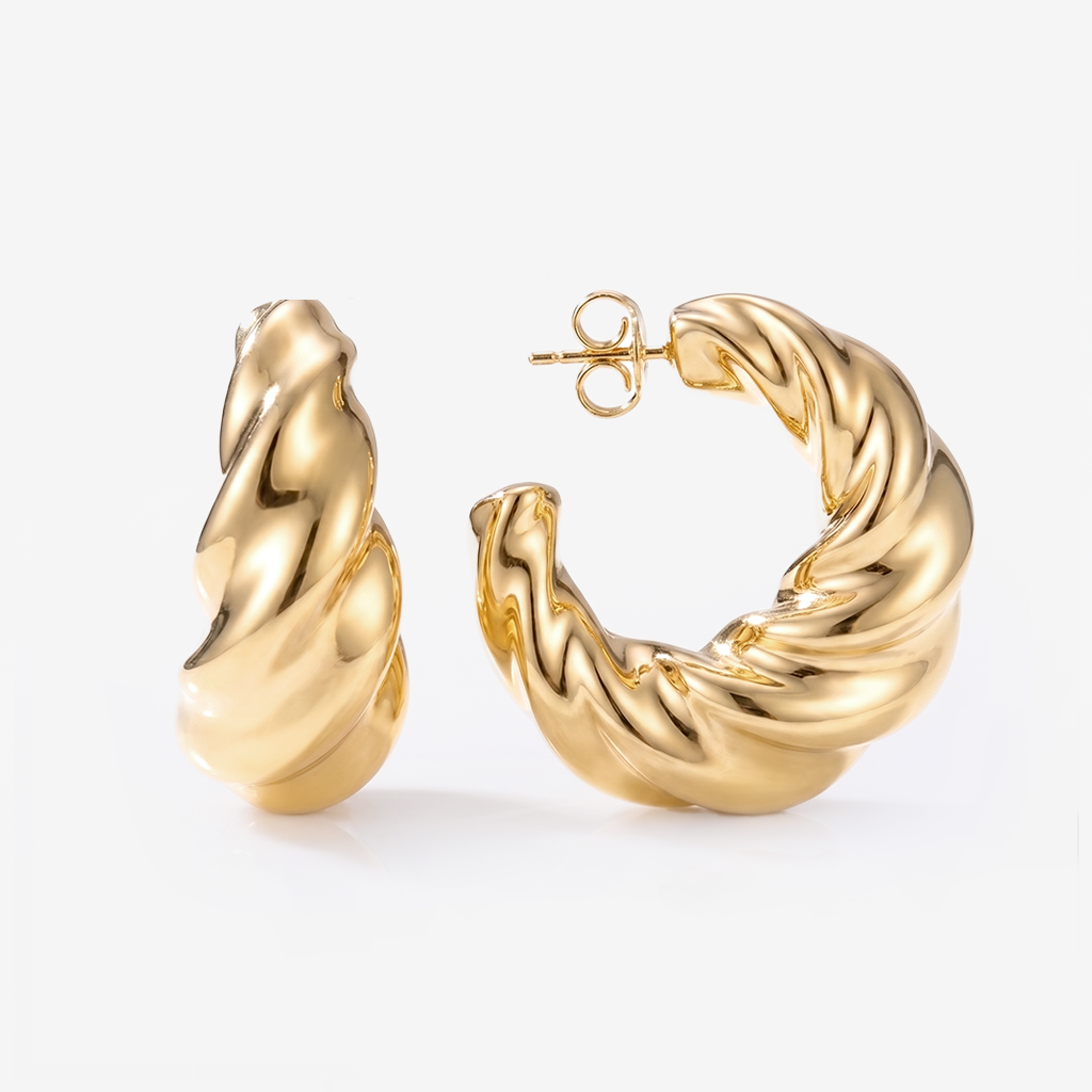 Alessandra Chunky Bold Hoop Earrings Gold