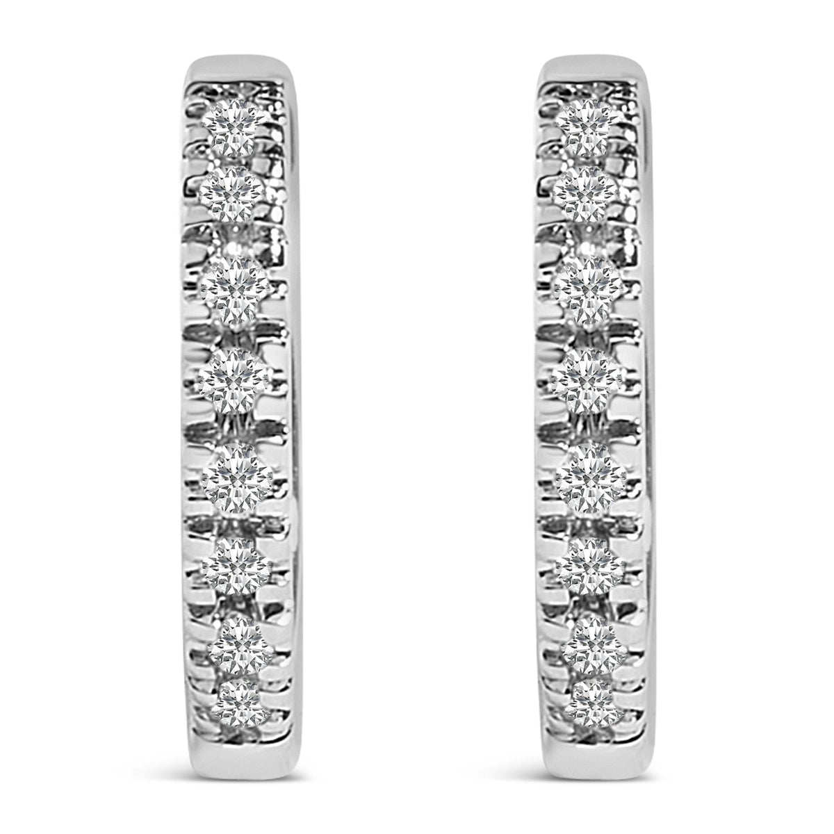 14K Gold 1/5 CTW Diamond Huggie Hoop Earrings