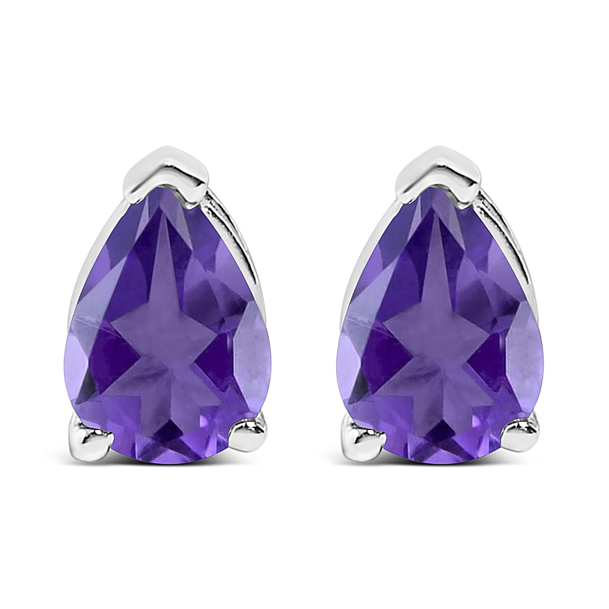 14K Gold 6x4MM Pear Shaped Gemstone Solitaire Stud Earrings
