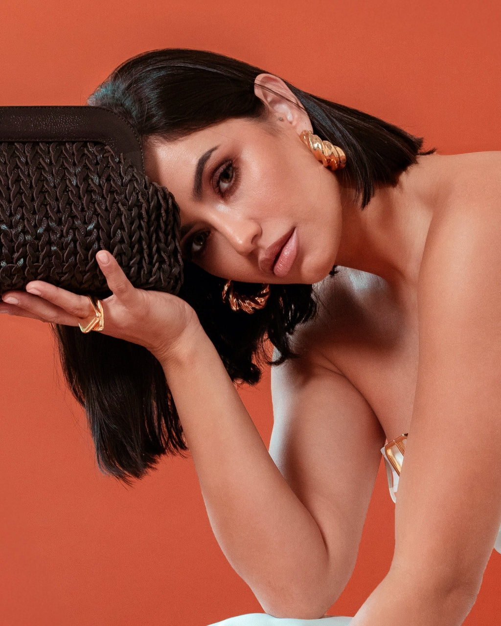 Alessandra Chunky Bold Hoop Earrings Gold