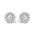10K White Gold 3.0 Cttw Lab Grown Diamond Halo Stud Earrings