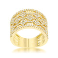Marlene 0.6ct CZ 14k Gold Wide Band Cocktail Ring