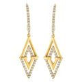 14K Yellow Gold 3/8 Cttw Double Triangle Drop and Dangle Diamond Earrings (G-H Color, SI1-SI2 Clarity)